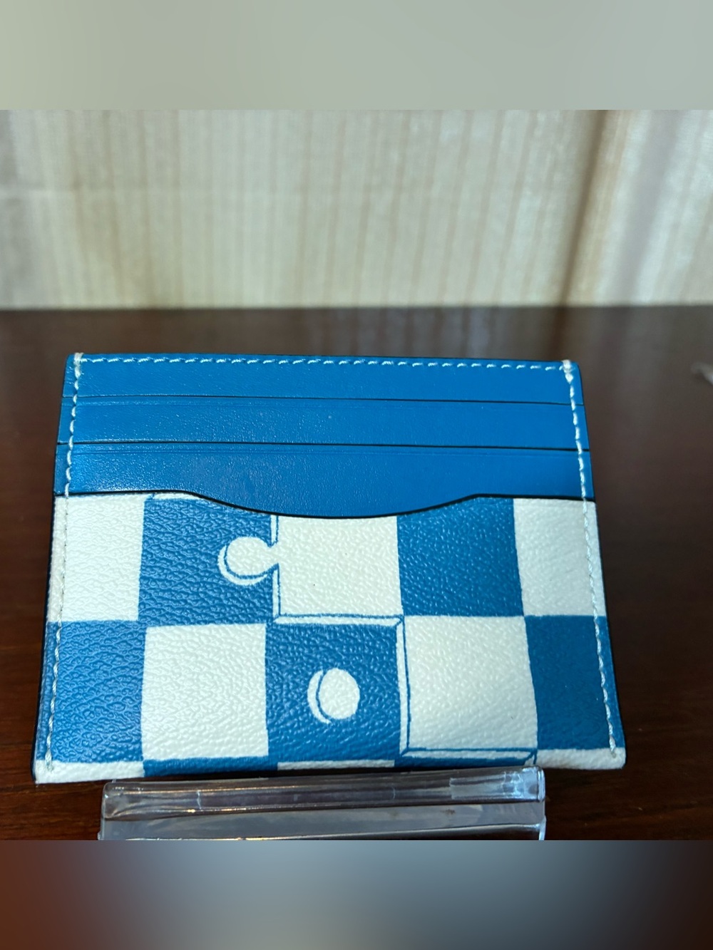 Coach Checkerboard Slim Card Holder NWT